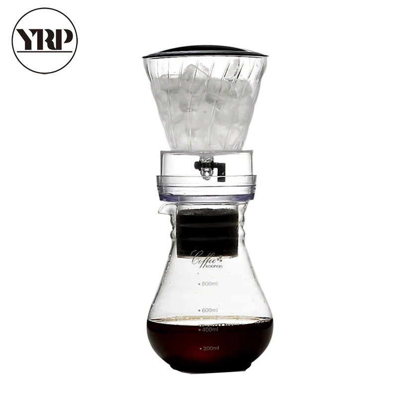 YRP Water Drip Coffee Machine New Reusable Filter Tools Glass Espresso Coffee Dripper Pot Ice Cold Brew Coffee Maker BDH-04