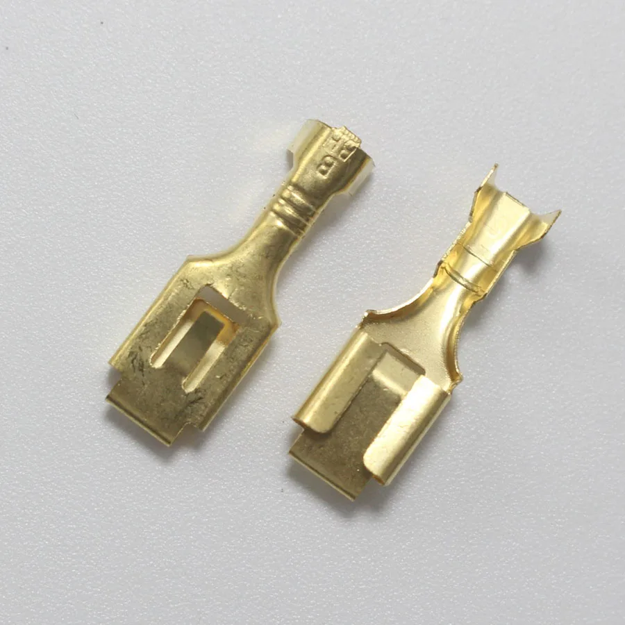 20sets Copper 6.3 Crimp Terminal with Case 6.3mm Insulated Spring Connector Female Cold Terminal with Sheath