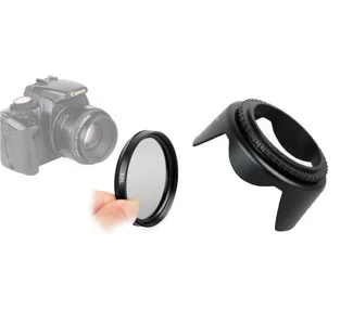 2 in 1 72mm CPL polarizing filter +Flower lens hood kit for DSLR 650D 550D 1100D 18-200mm camera SET