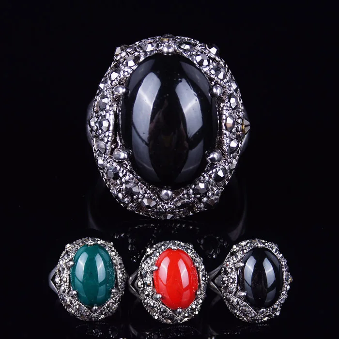 New Fashion Rings For Women nice Crystal Oval Punk Rock Ring Best party gift Rings Jewelry for Women 31014