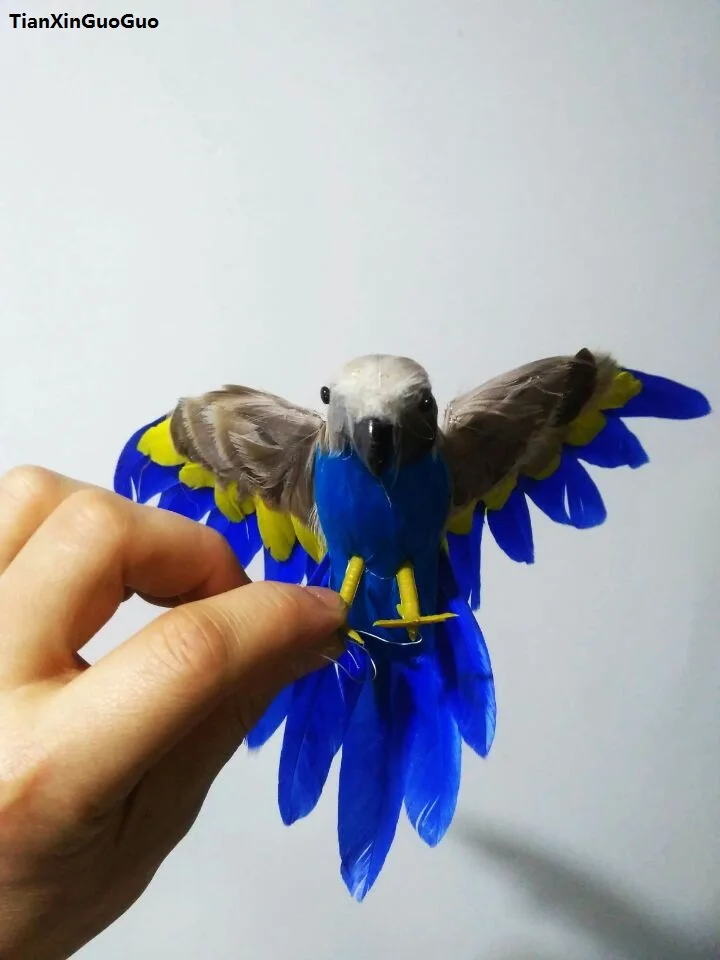 

colourful feathers parrot bird about 16x28cm spreading wings simulation bird hard model prop,home garden decoration gift s1334