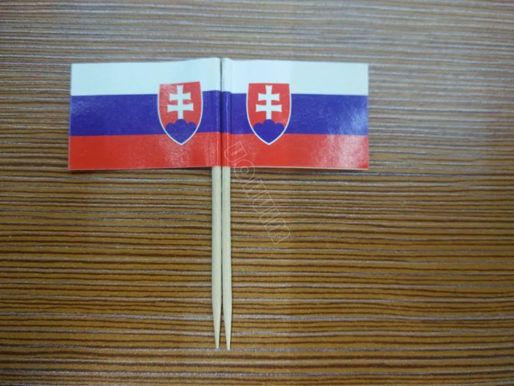 Mini Slovakia Toothpick Flag 500Pcs Paper Food Picks Dinner Cake Toothpicks Cupcake Toppers Decoration Fruit Cocktail Sticks