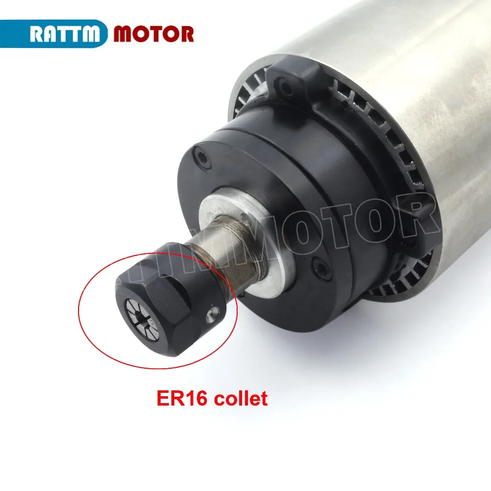 CNC Air Cooled Spindle Motor 1.5KW ER16 220V 24000rpm 4 Bearings 8A 80x200mm For Router Lathe Milling Machine