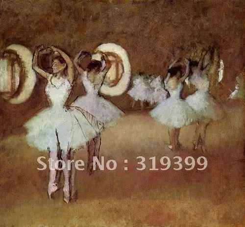 Oil Painting Reproduction on linen canvas,dance rehearsal in the studio of the opera by edgar degas,Free Shipping,100% handmade