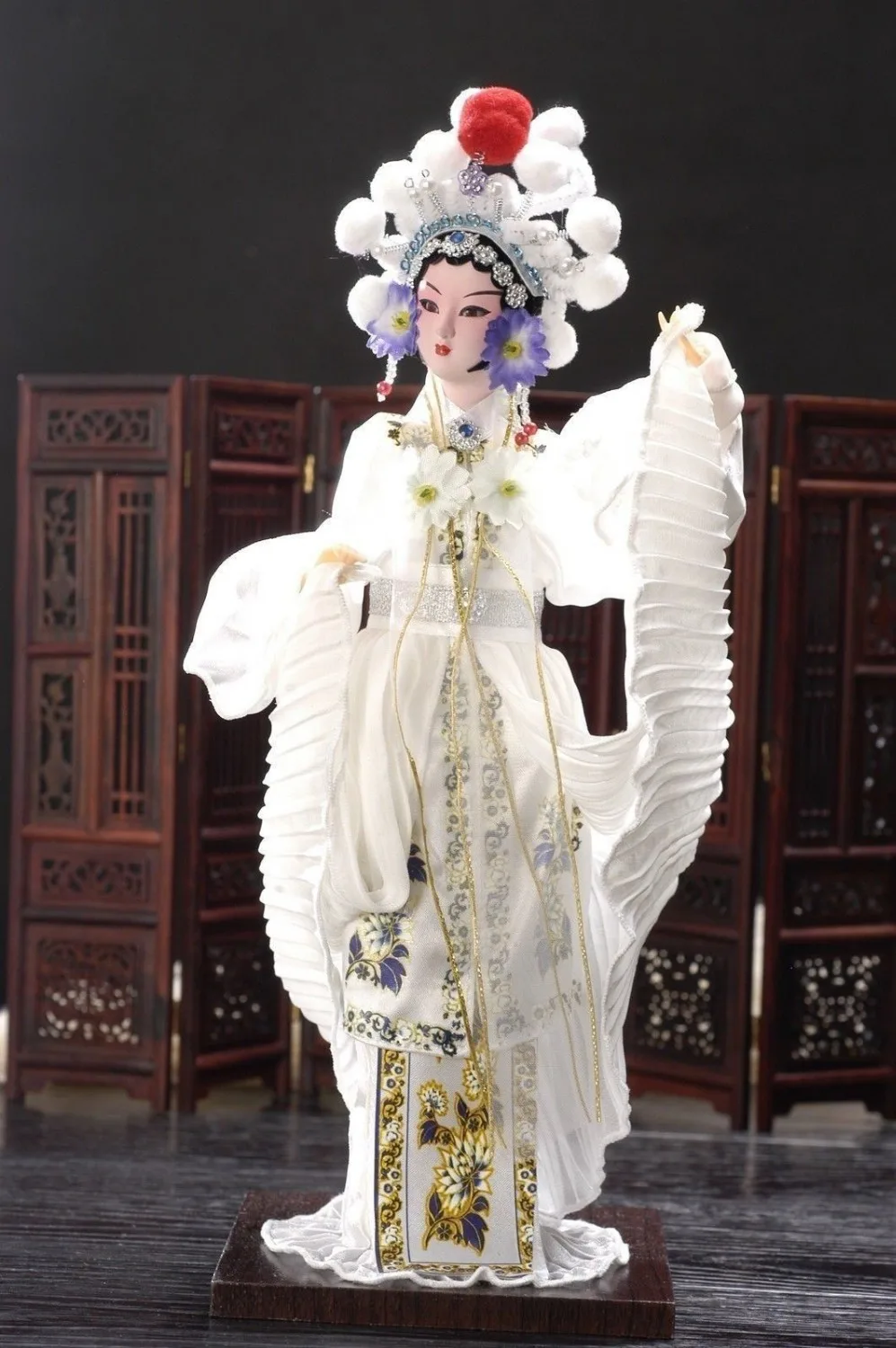 Baisuzhen Exquisite Broider Doll,Chinese Old Style Figurine, China Girl Statue