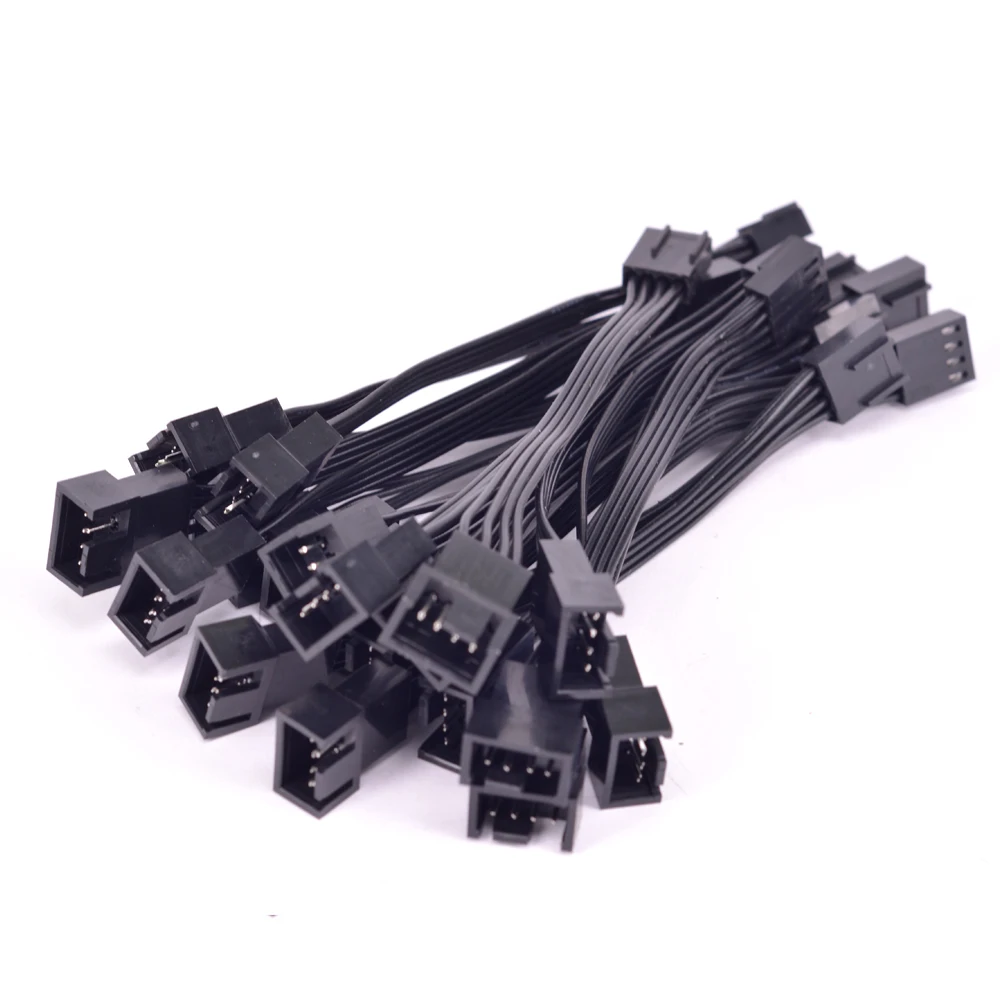 พัดลม PWM 4Pin 1 ถึง 2 ways 4 Pin 3Pin แหล่งจ่ายไฟสาย 12 V คอมพิวเตอร์พัดลม 4 P 24AWG ลวด