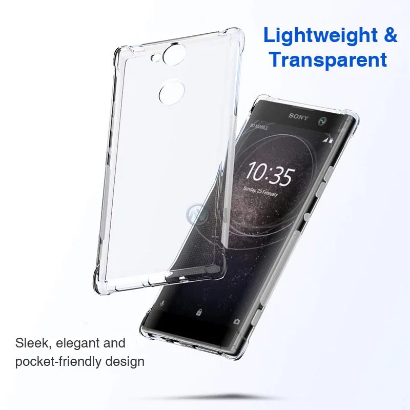 Soft TPU Case For Sony Xperia XA2 PLUS XA2 Ultra Transparent Silicone Clear shockproof Back Cover Air Cushion Frame XA2plus XA2