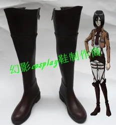 Attack On Titan Arkman Girls Long Halloween Cosplay Shoes Boots H016