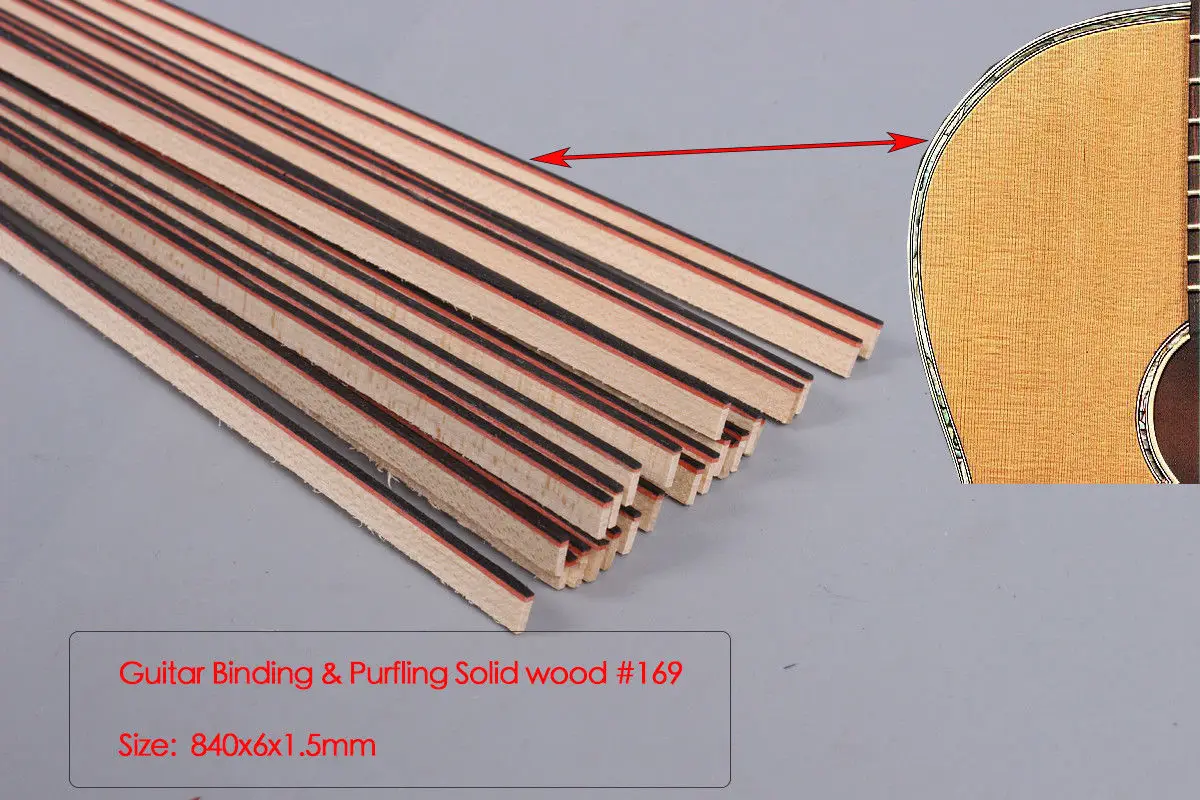 

25pcs Guitar Strip Wood Purfling Binding Guitar Body Wood Inlay 810x6x1.5mm