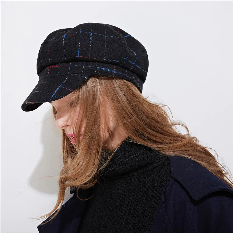 Xthree-Sombrero octogonal para mujer, gorra con visera, Newsboy, Gatsby, Otoño e Invierno