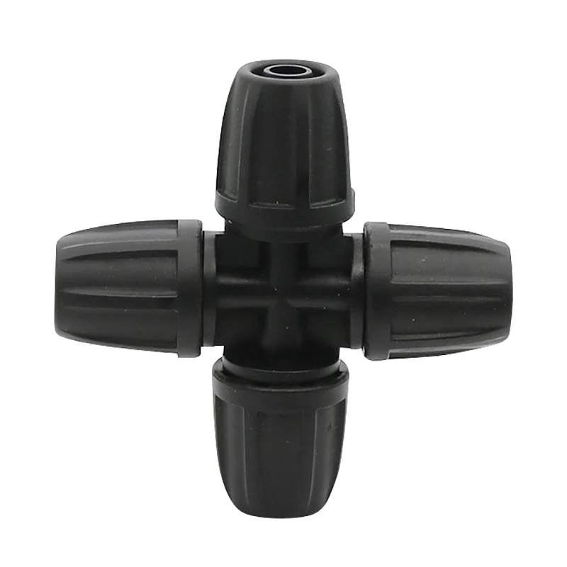 Garden irrigation Plastic Lock Nut 4-way connector 8/11mm hose connector garden Accessories water pipe connector 3 Pcs