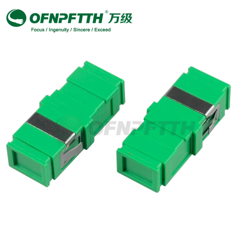 Green Color Simplex Singlemode SC APC Fiber Optic Adapter