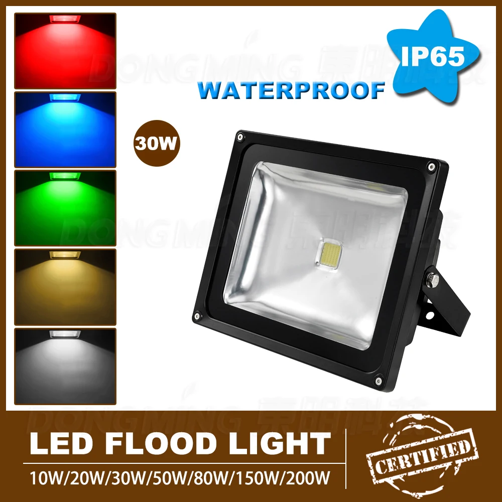 2017 HOT-SALE 10pcs waterproof IP65 RGB LED spotlight white rgb outdoor led flood light 30W bulbs high lumen 2500lm AC85-265V