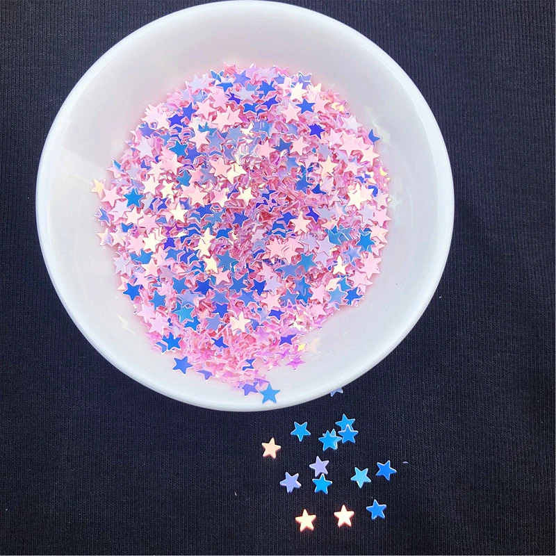 10g/Pack Glittering False Nail Star Sequins 4mm Star Glitter Paillettes powder Craft nail fabric sequin, Slime Wedding Decro