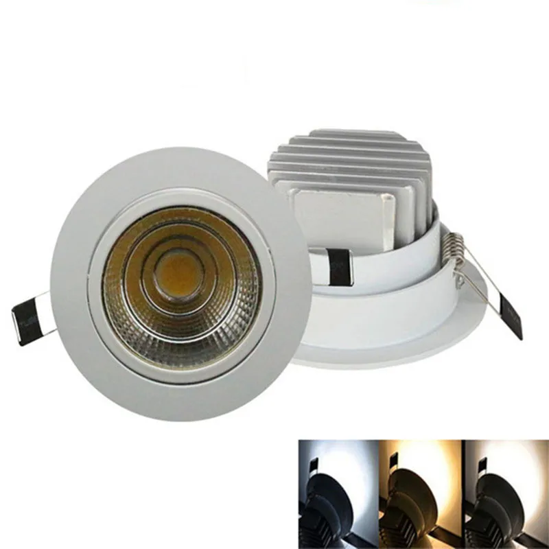 

10X 5W/7W/9W/12W White-round LED COB Downlight Dimmable COB Downlight Light AC85-265V LED Cabinet Light