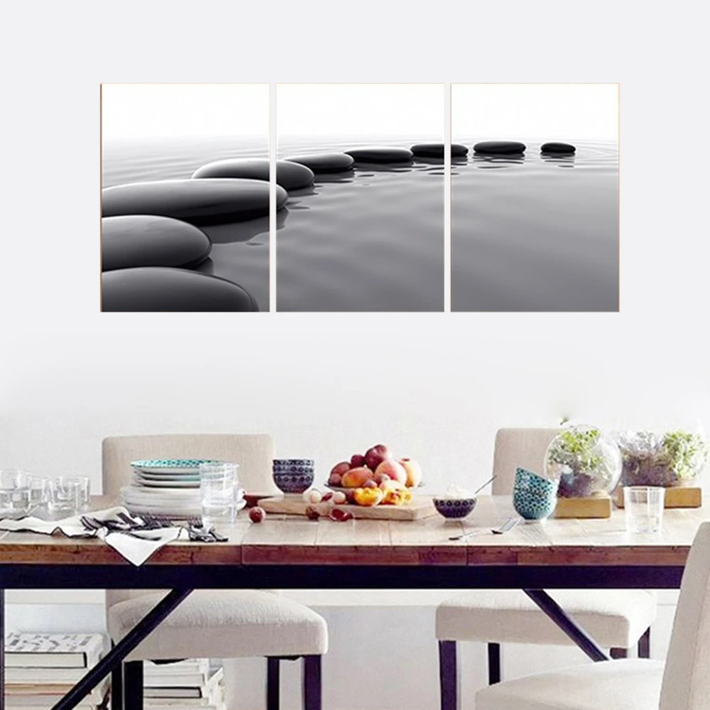 

Vintage Home Decor Pebbles Stones and Ocean Scenery Zen Office Wall Art Picture for Office Room Wall Decor Calmly Drop Shipping