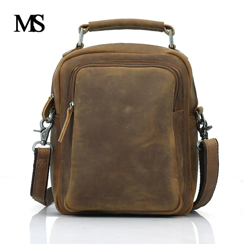 Genuine Leather Bag Natural Cowskin Men Messenger Bags Vintage Men's Cowhide Shoulder Crossbody Bag Men Hangbags TW2009