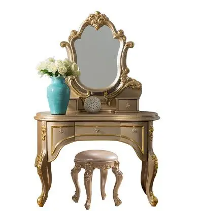 Bedroom furniture. European dresser. Champagne gold dresser. Receive a case