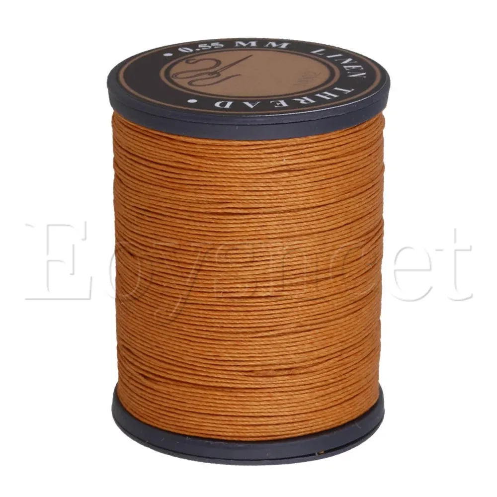 0.55mm Dia Orange Flax Waxed Linen Craft Sewing Stitching Thread Cord