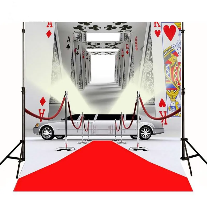 Casino Poker Red Carpet Cars royale photo studio background  High quality Computer printed party backdrop