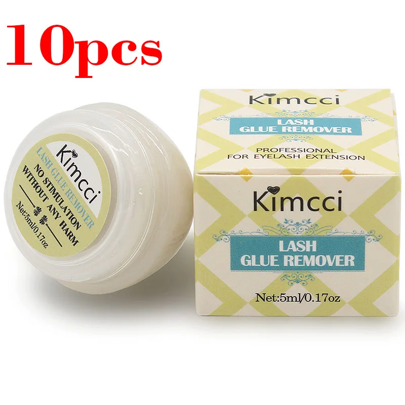 Kimcci 10pcs/lot Professional Safe Lash Glue Remover Eyelash Extensions Tool Cream 5ml High Quality Fragrancy Smell Glue Remover