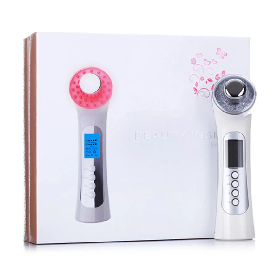 High frequency vibration galvanic ion ultrasonic pores makeup cleaner face massager led photon skin rejuvenation beauty device