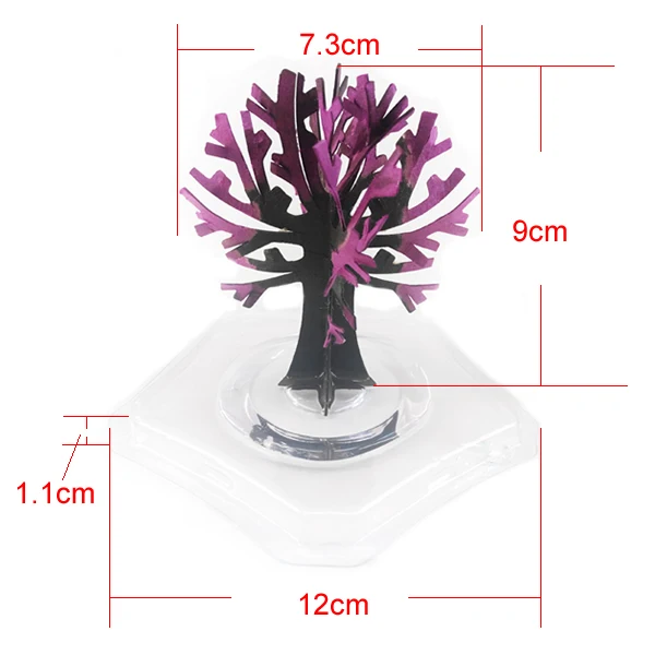 2PCS 9X8ซม.สีชมพู Magic ปลูกกระดาษ Sakura Tree Magical Grow คริสต์มาสต้นไม้ Desktop Cherry Blossom วิทยาศาสตร์ของเล่นเด็ก