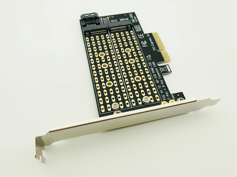 M.2 NVMe SSD NGFF TO PCIE X4 Adapter M Key B Key Dual Interface Card Support PCI Express 3.0 2230 2242 2260 2280 Size M2 SSD NEW