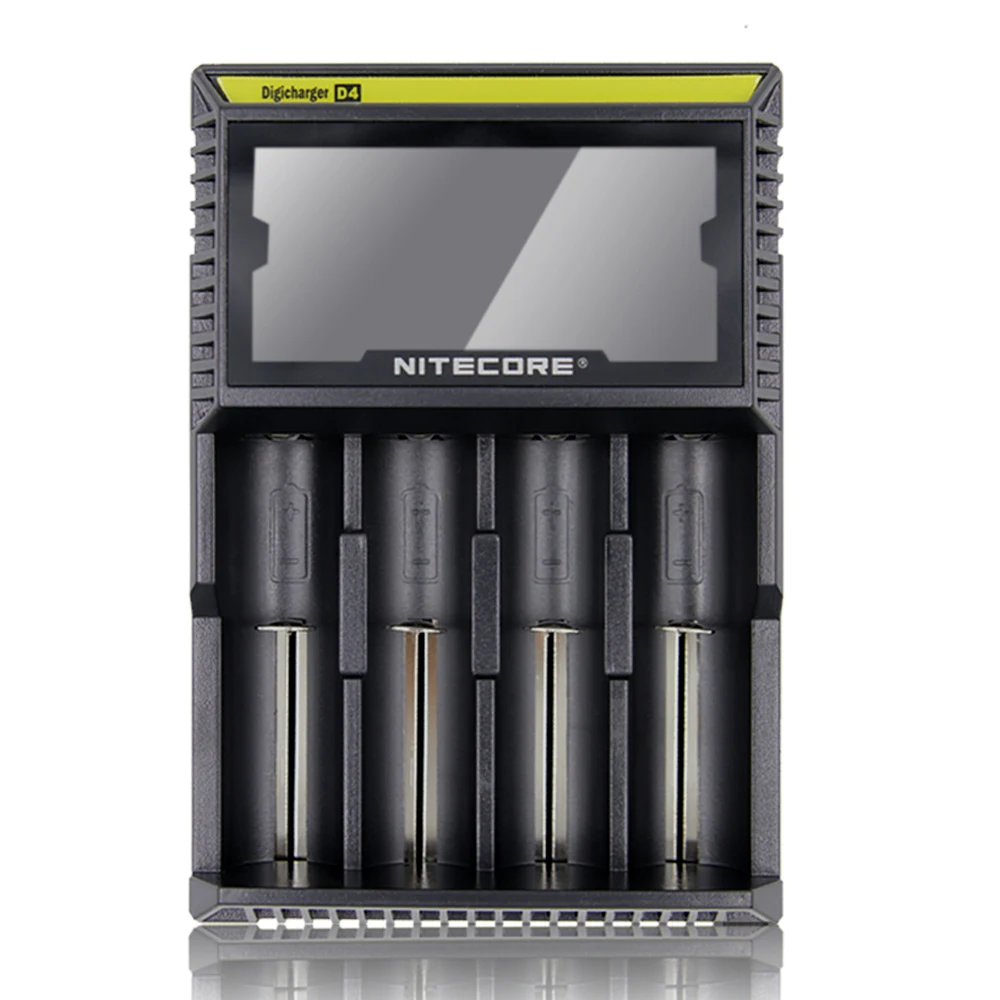 100% Original Brand Nitecore Battery Charger D4 D2 I4 I2 LCD Intelligent Charger Li-ion 18650 14500 16340 26650 AAA AA 12V