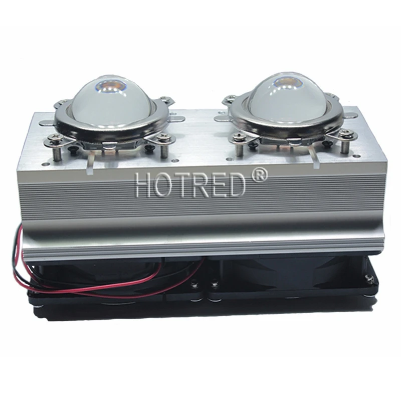 100W 200W High Power LED Heatsink cooling cooler with fans 44mm Lens +Reflector Bracket