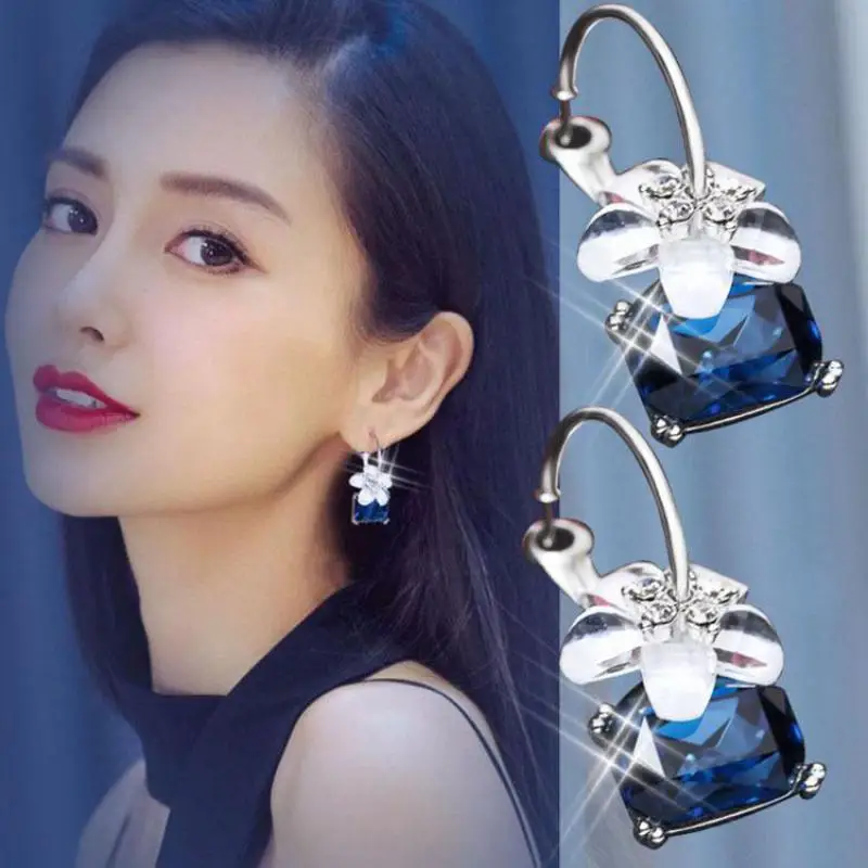 New Selling Exaggerated Big Trend Fashion Crystal Cherry Blossoms Earrings Women Wedding Jewelry Statement Earrings Brincos 2017