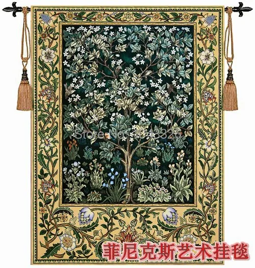 Home Textile Decoration Tapestry William Morris - Tree of life Green Belgium 89*68cm Wall Hanging Painting PT-35