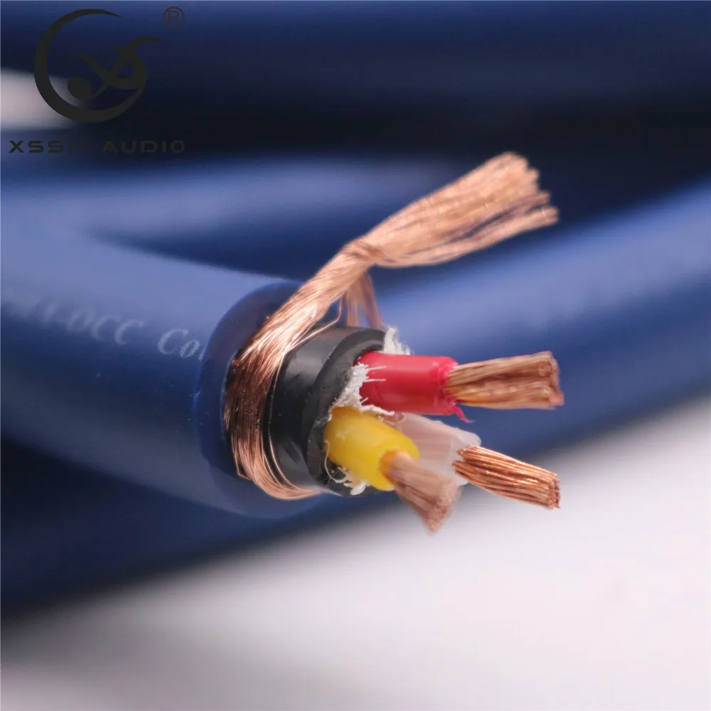 Hifi Power Line XSSH DIY Hi-End Amplifier 14.5mm 3 Core OFC Pure Copper US IEC 3 Pins AC Female Male Plug Power Cable Cord Wire
