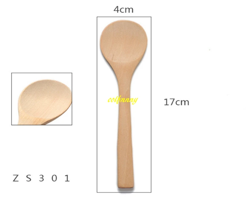 500pcs/lot 17*4cm Wooden Spoons Honey Spoon Baby Spoon Wood Tea ice cream Spoon 5 styles for choice