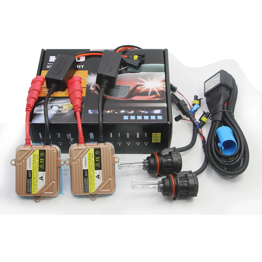 55W 9007 9007-3 Hi/Lo Bi Xenon Light HID Kit Lamp + Ballast + Harness Wire 4300K 6000K 8000K 10000K 12V Car Headlight Light