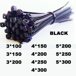 100pcs Nylon Wire Ties Fasten Loop Self-Lock cable ties Plastic Nylon Wire ties Cable Zip Ties 3*100 3*150 3*200 4*150 4*200mm