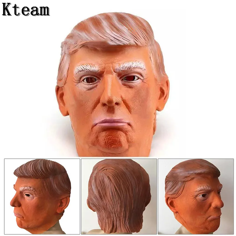 Famous Man Donald Trump Mask Billionaire Presidential Costume Latex Cospaly Mask For Halloween Party Decorations Ornament Toys