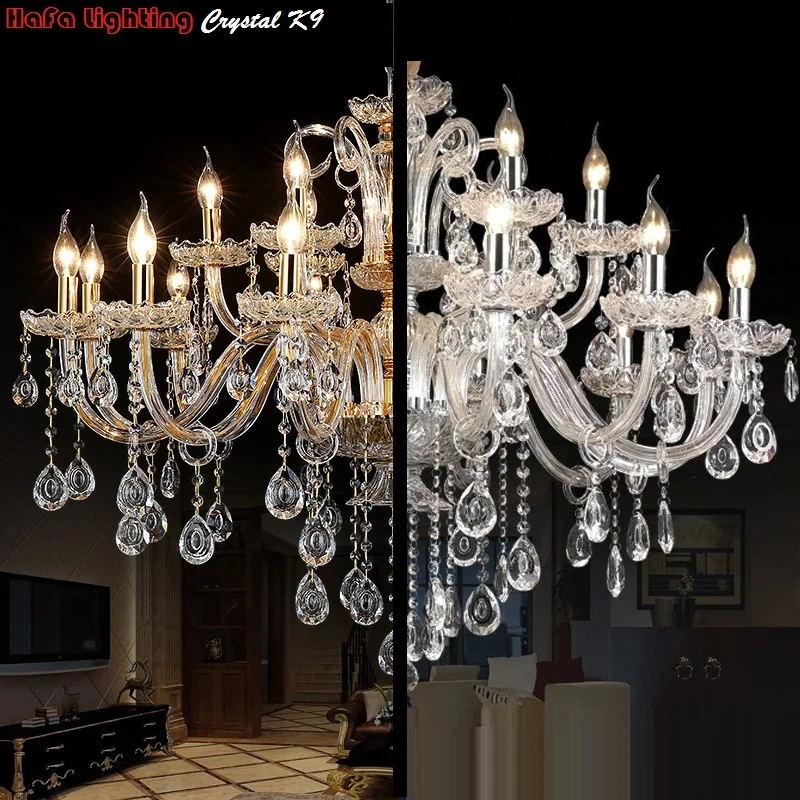 Modern Crystal Chandeliers Home Lighting lustres de cristal Decoration Luxury Candle Chandelier Pendants Living Room Indoor Lamp