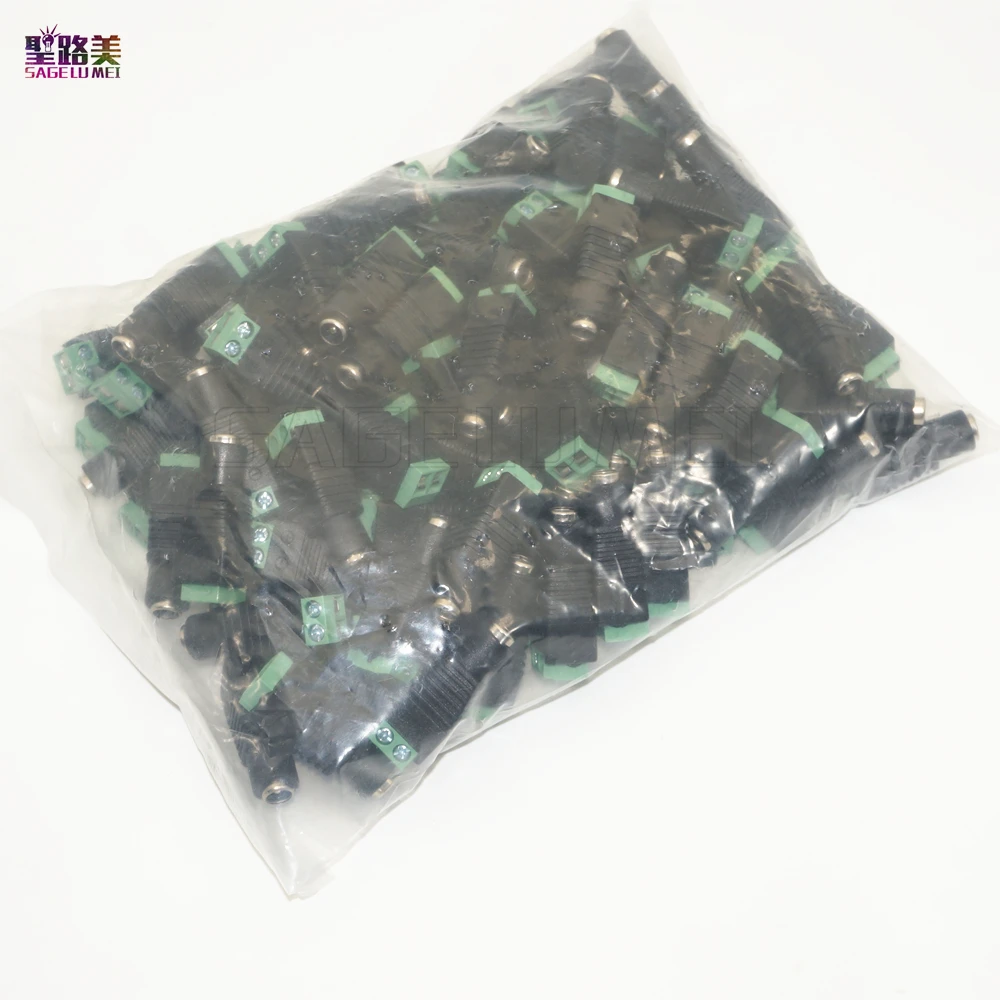50pcs/pack 5.5mm x 2.1mm DC Power Female Jack Connector Plugs For LED power led lamp Light Strip