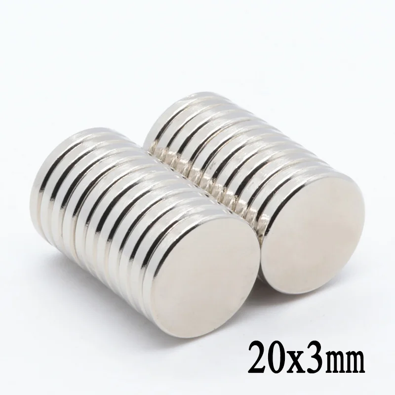 20pcs 20x3 mm N35 Mini Super Strong Rare Earth Fridge Permanet Magnet Small Round Neodymium Magnet