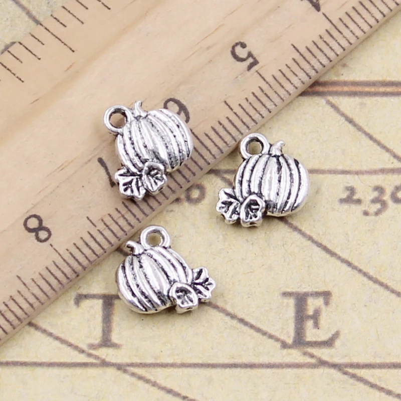 20pcs Charms Pumpkin Thanksgiving Halloween 10x10mm Tibetan Silver Color Pendants Antique Jewelry Making DIY Handmade Craft