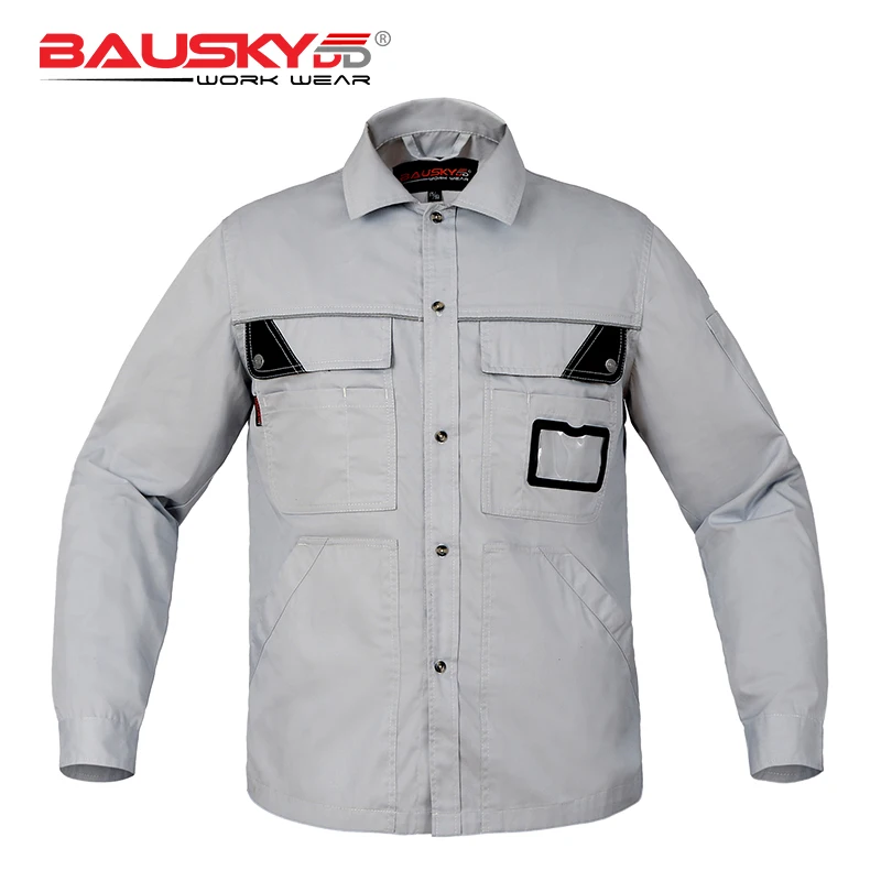 Mens Workwear Multifunctional Work Shirts Long Sleeves Multi Pockets Extra Large Size Mechanic Work Shirts Men