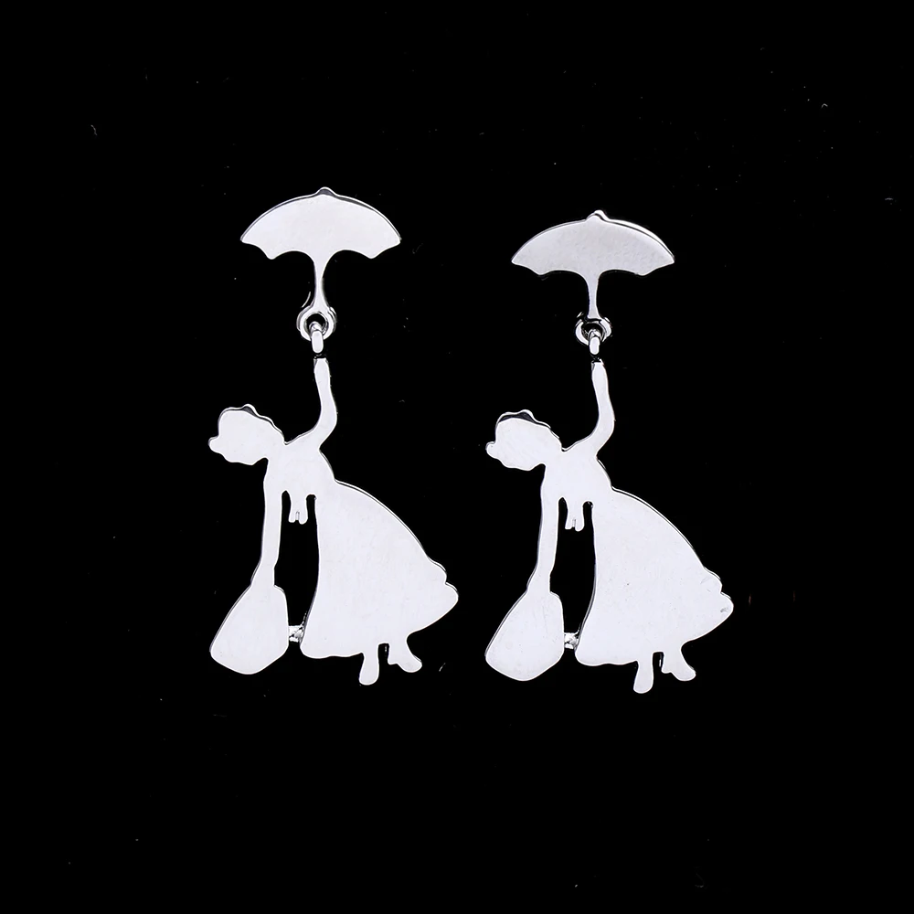 Klassische niedliche Regenschirm Mädchen Aussage Ohrringe Hochzeit klassischen Schmuck Frauen Silber Farbe kleine Ohr stecker Frauen Geschenk