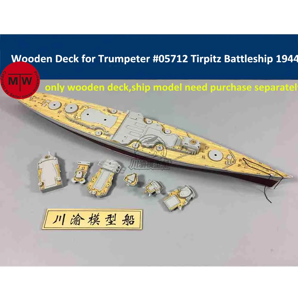 

1/700 Scale Wooden Deck for Trumpeter 05712 Germany Tirpitz Battleship 1944 Model Kits