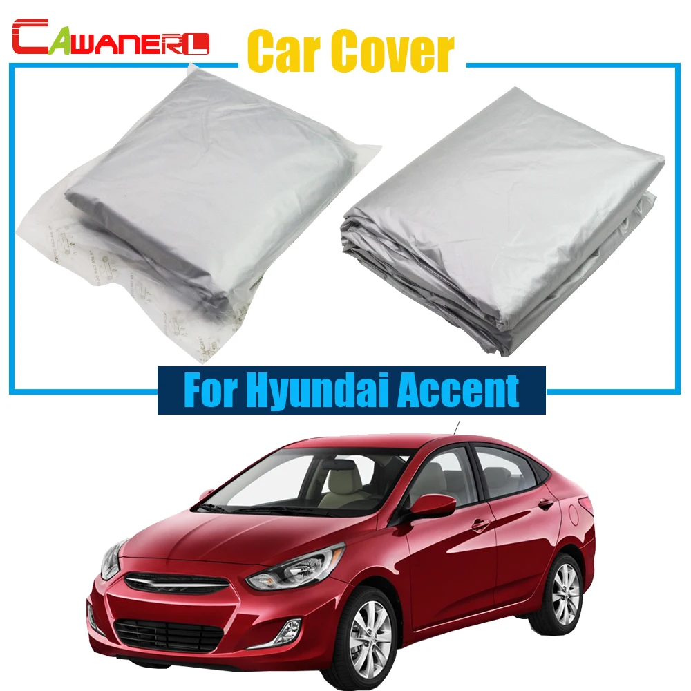 Cawanerl Outdoor Car Cover Anti UV Snow Rain Sun Resistant Protection Cover Dustproof For Hyundai Accent