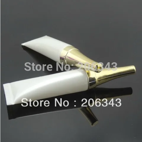 10ml white soft tube with gold lid , EYE CREAM TUBE