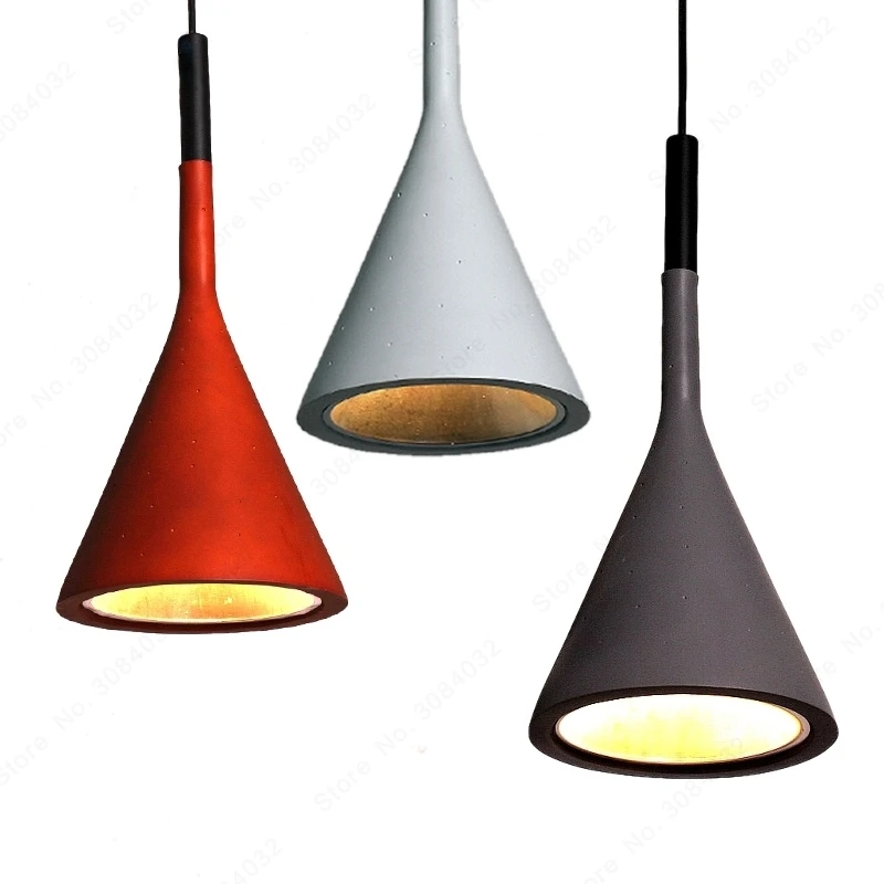 BDBQBL American Industrial Funnel Pendant Lamp Retro Cement Loft Nordic Creative Pendant Light Restaurant Bed Room Hanglamp