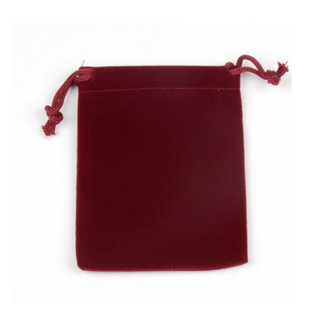 7x9cm Dark Red Small Velvet Drawstring Bags Jewelry Packaging Pouches Cute Wedding Favor Christmas Headphones Gift Bag