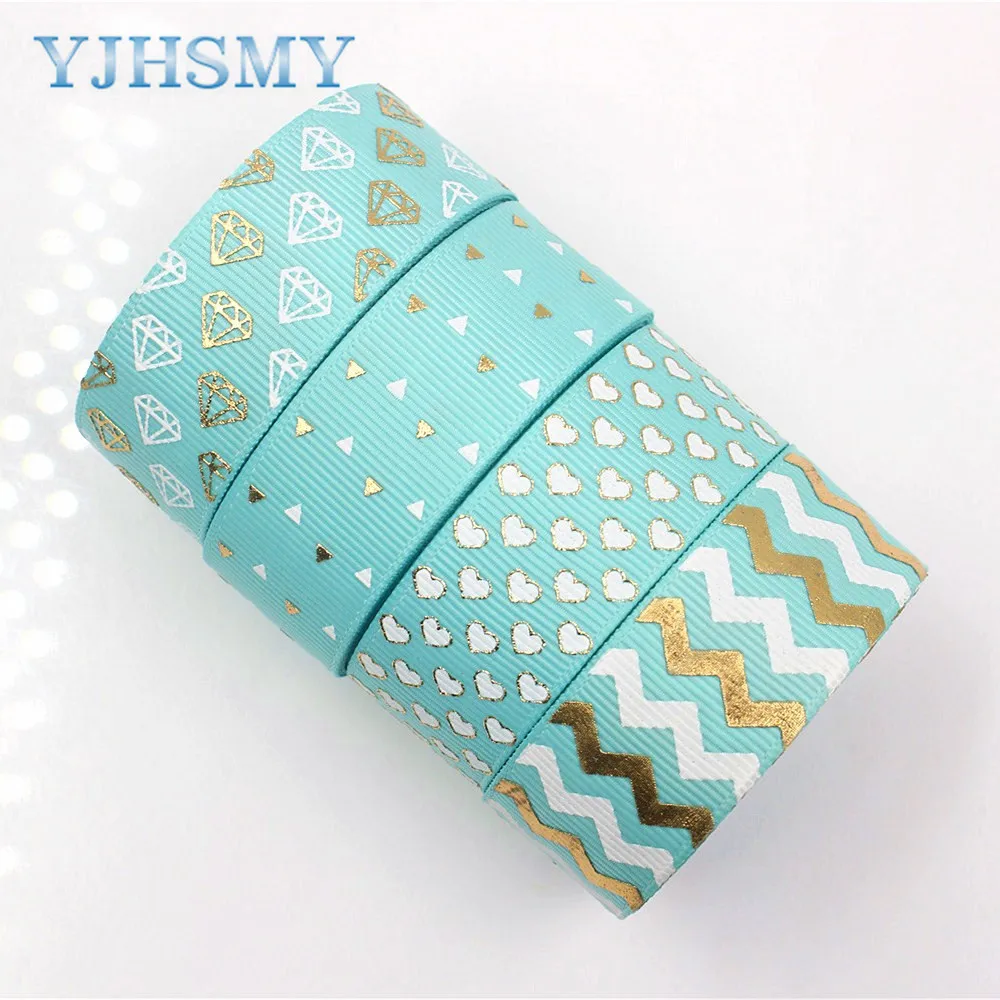 YJHSMYG D-171024-587,22 mm 5 Yards Bronzing Ribbons Thermal transfer Printed grosgrain,Wedding Accessories,DIY handmade material