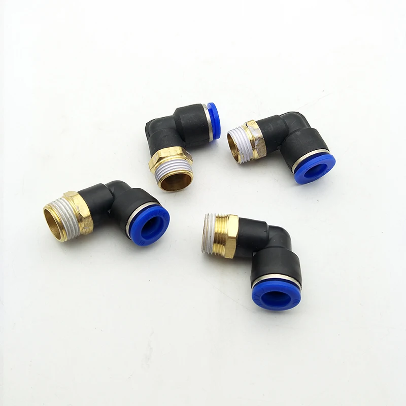 4 Pcs 3/8" Male Thread to 10mm Elbow Pneumatic Connector Quick Fittings PL10-03 Free shipping image 4